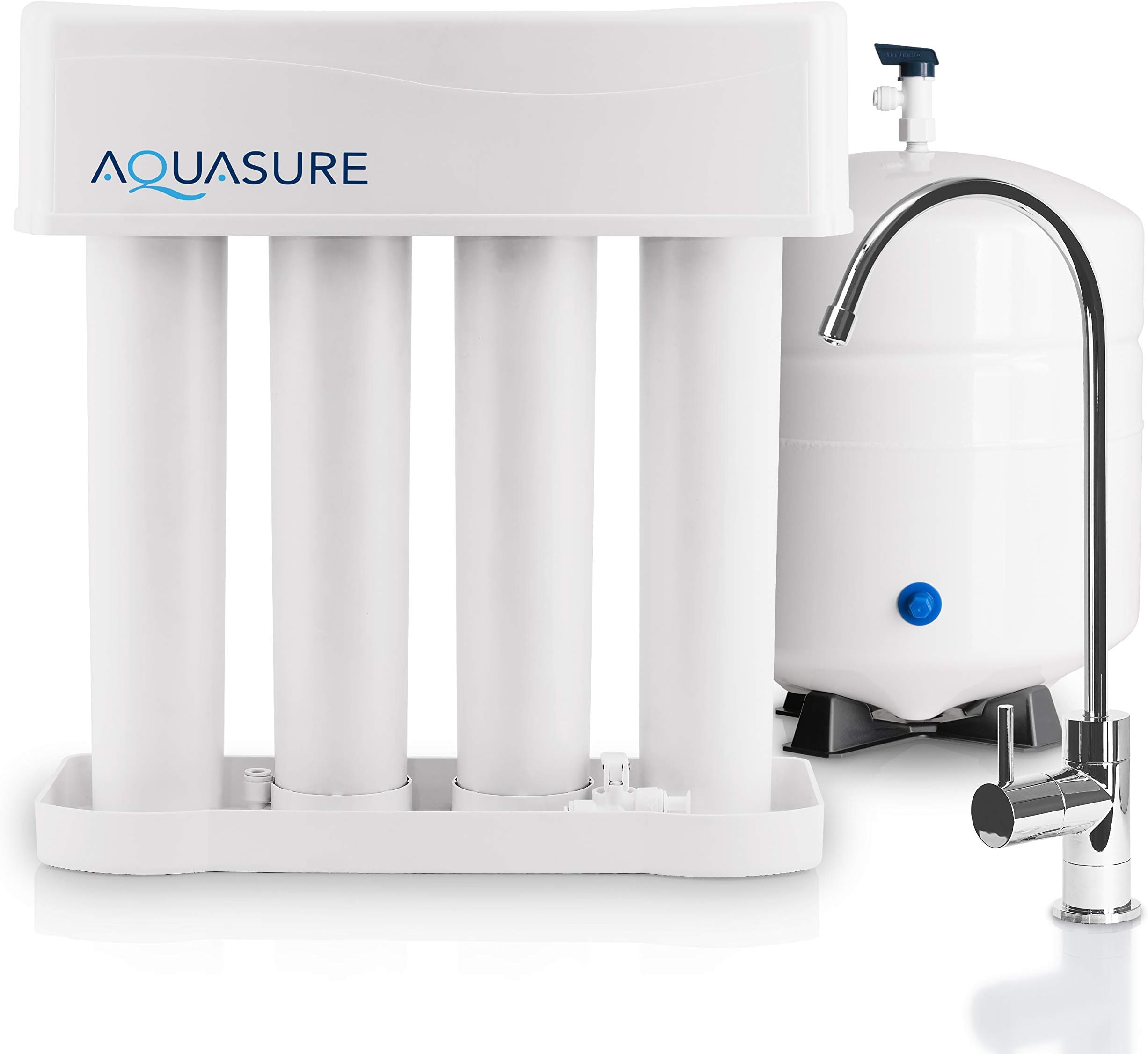 AS-PR75A Premier Reverse Osmosis Water Filtration System - 75 GPD High Contaminants TDS Rejection Membrane with Quick Change Water Filter and Chrome Colored Finished Faucet
