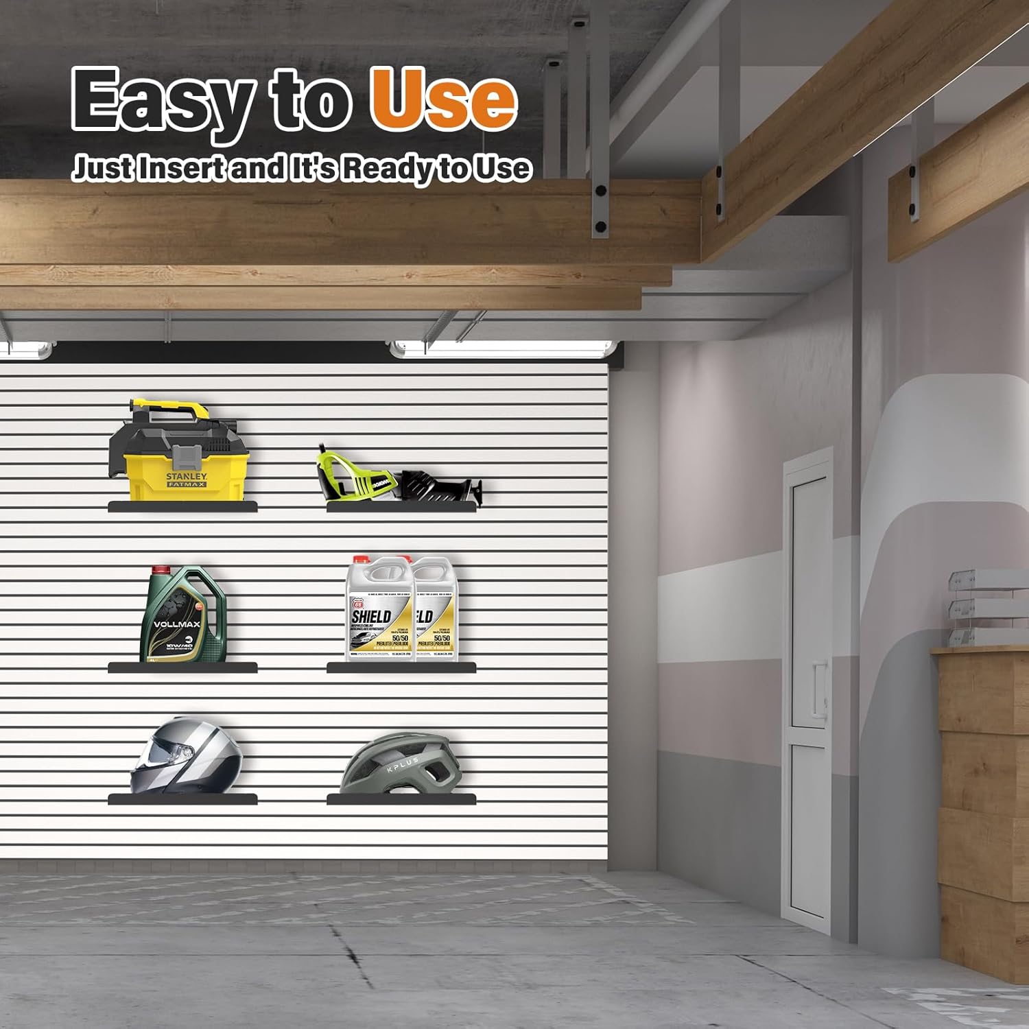 10 PCs Inch Slatwall Shelves, 13X6 Inch Metal Slat Wall Shelves Accessories, Heavy Duty Slatwall Shelf, Retail Display for Storage and Organization, Black