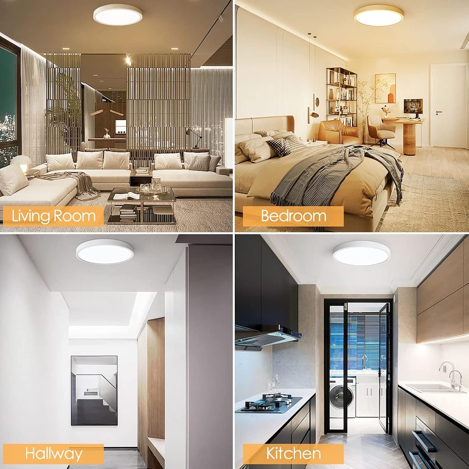 Flush Mount Ceiling Light Fixture,9 Inch 28W LED Round Flat Lighting Flush Mount Ceiling Light, Surface Mount for Bathroom Ceiling Kitchen Bedroom, Slim 3 Color Temperatures in 1 (3000k/4000k/6500k)