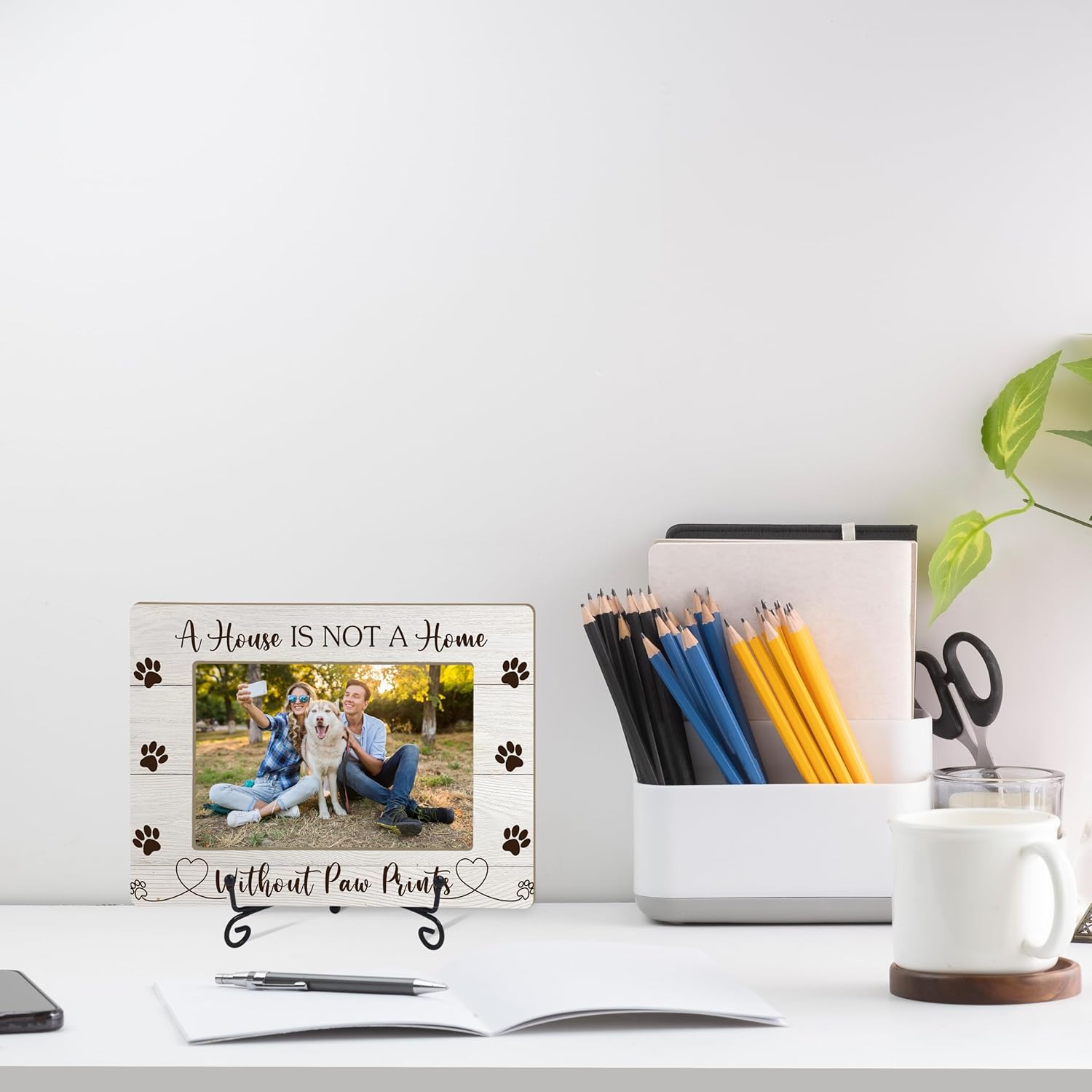 Dog Gifts Picture Frame with Iron Stand, Dogs Lovers Gift for Women or Men, Puppy Themed Gift for New Owners Photo Frame Horizontal Photo for Tabletop Display A-01 - Image 5