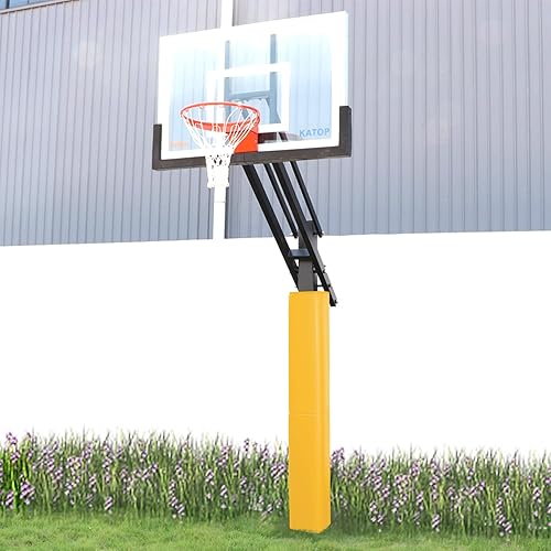 Miniatura 6 de Katop Acolchado cuadrado para bastón de baloncesto que se adapta a postes de 5 x 5 pulgadas, almohadilla de baloncesto duradera de 6 pies de alto