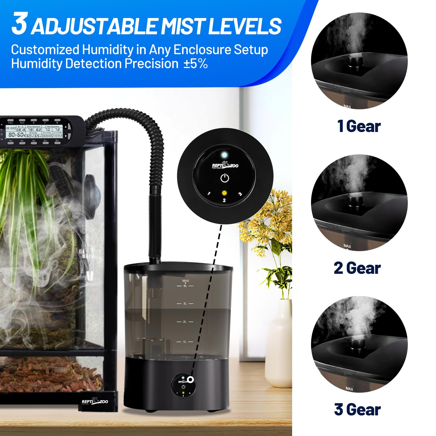 REPTI ZOO Smart WiFi Reptile Fogger 4L