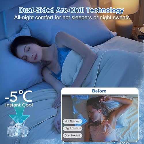 Miniatura 2 de Manta refrescante tamaño King, edredón fresco de doble cara para personas que duermen con calor y sudores nocturnos, mantas de hielo suaves