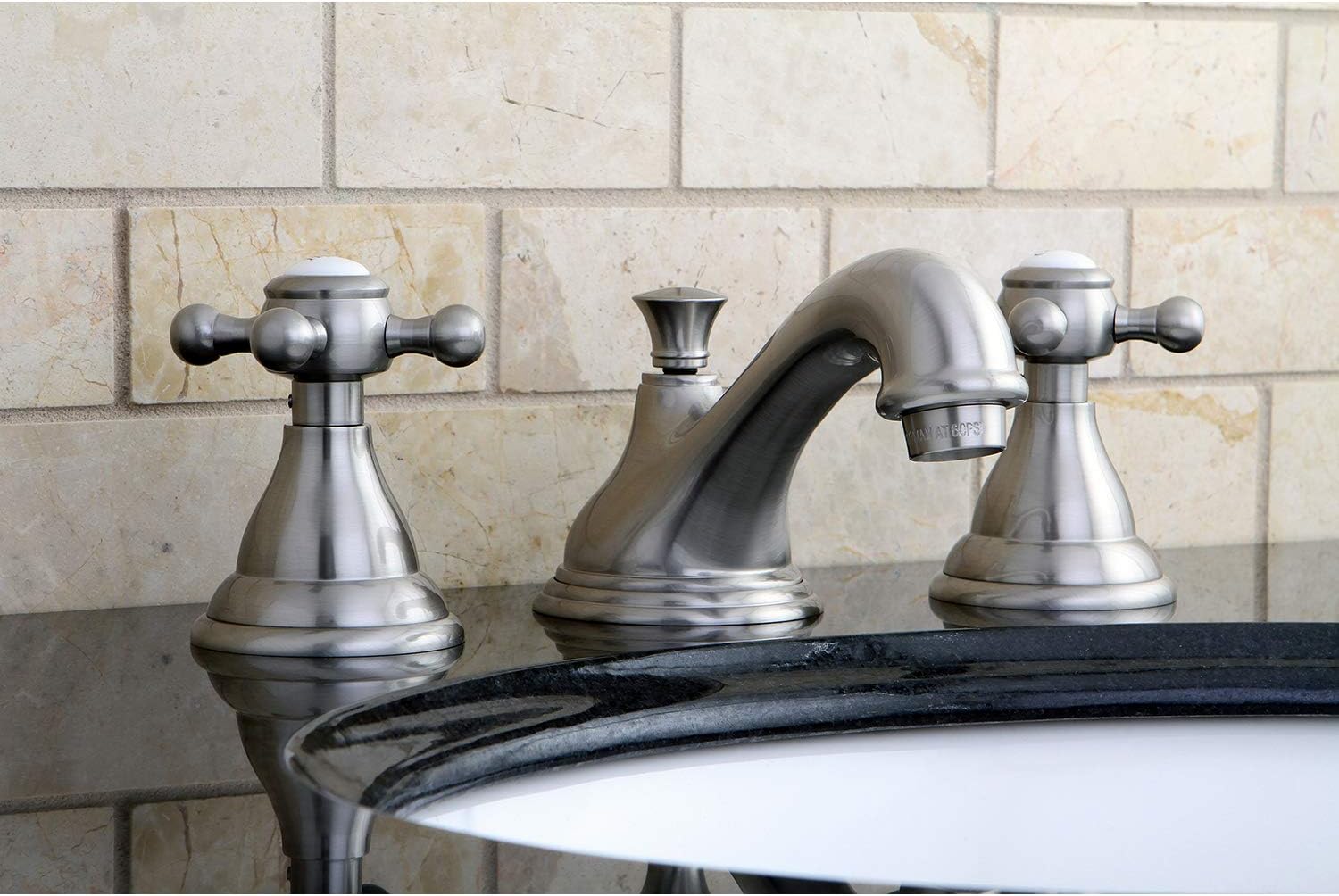 Best Deal 🛒 Kingston Brass KS5568BX Royale Widespread Lavatory Faucet with Metal Cross Handle, Brushed Nickel