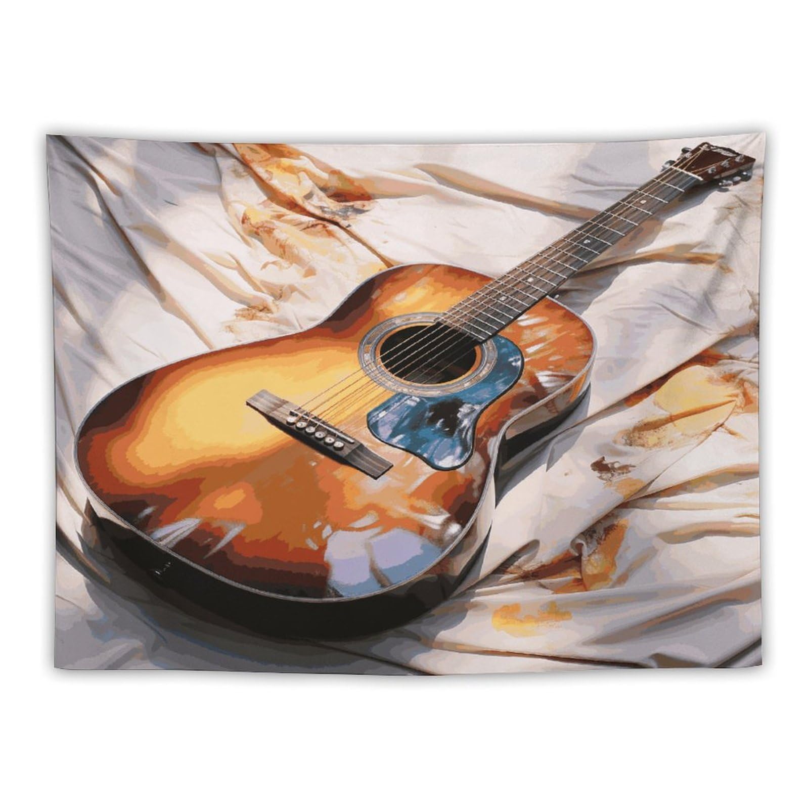 LDGSUPH Watercolor Acoustic Guitar Tapestry Wall Hanging Decor Anti-fading Aesthetic Wall Tapestries Fashion Wall Blanket Decor Modern Wall Art Tapestry for Bedroom Home Decor 30"x40"