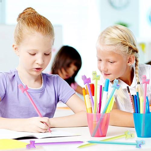 Miniatura 5 de cobee Bolígrafos de tinta de gel con diseño de animales, 8 bolígrafos de 0.015 in de dibujos animados de alpaca rollerball coloridos Kawaii de punta