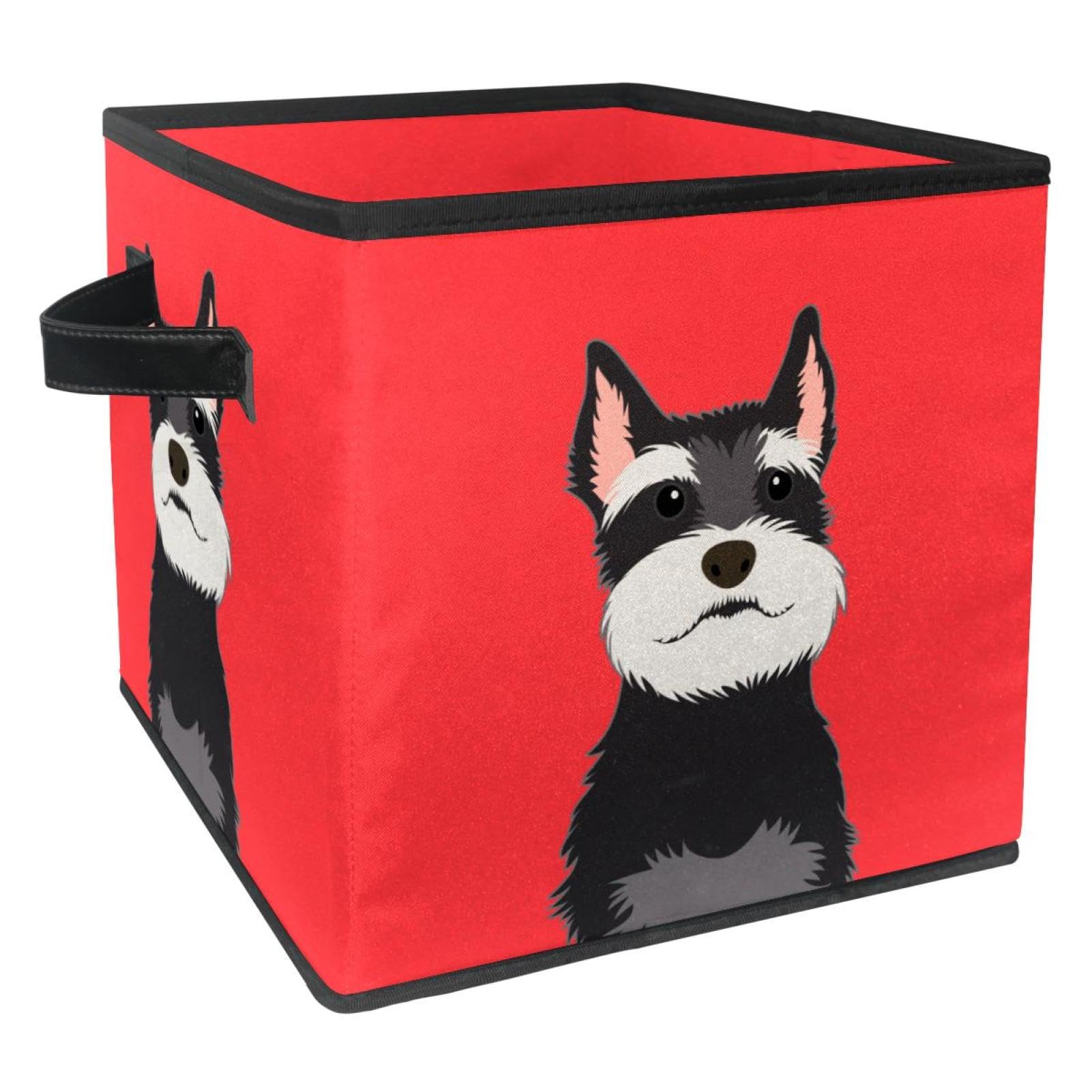 Boîte de rangement placard et chambre Buddy Dog cube en tissu beige