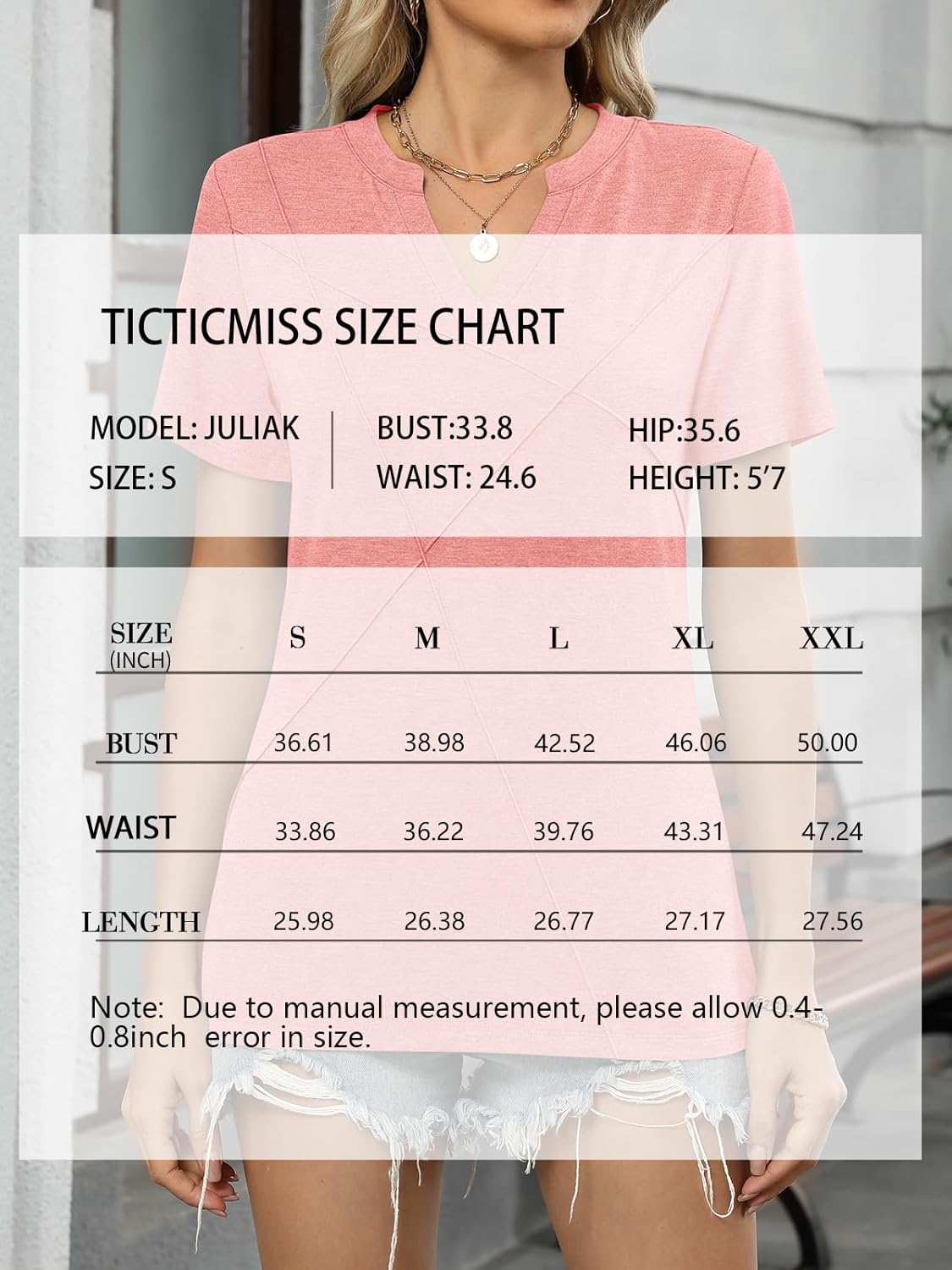 Womens V Neck Tops Short Sleeve Summer Shirts Dressy Casual Trendy Basic Tops - Image 6