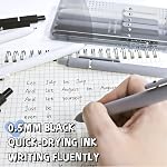 UIXJODO 6 Pcs Gel Pens 0.5mm Quick Dry Black Ink Pens Fine Point Smooth Writing Pen, Cute Office and School Supplies Gifts for Women Teacher Students (6 Pcs Black White Grey Silver)