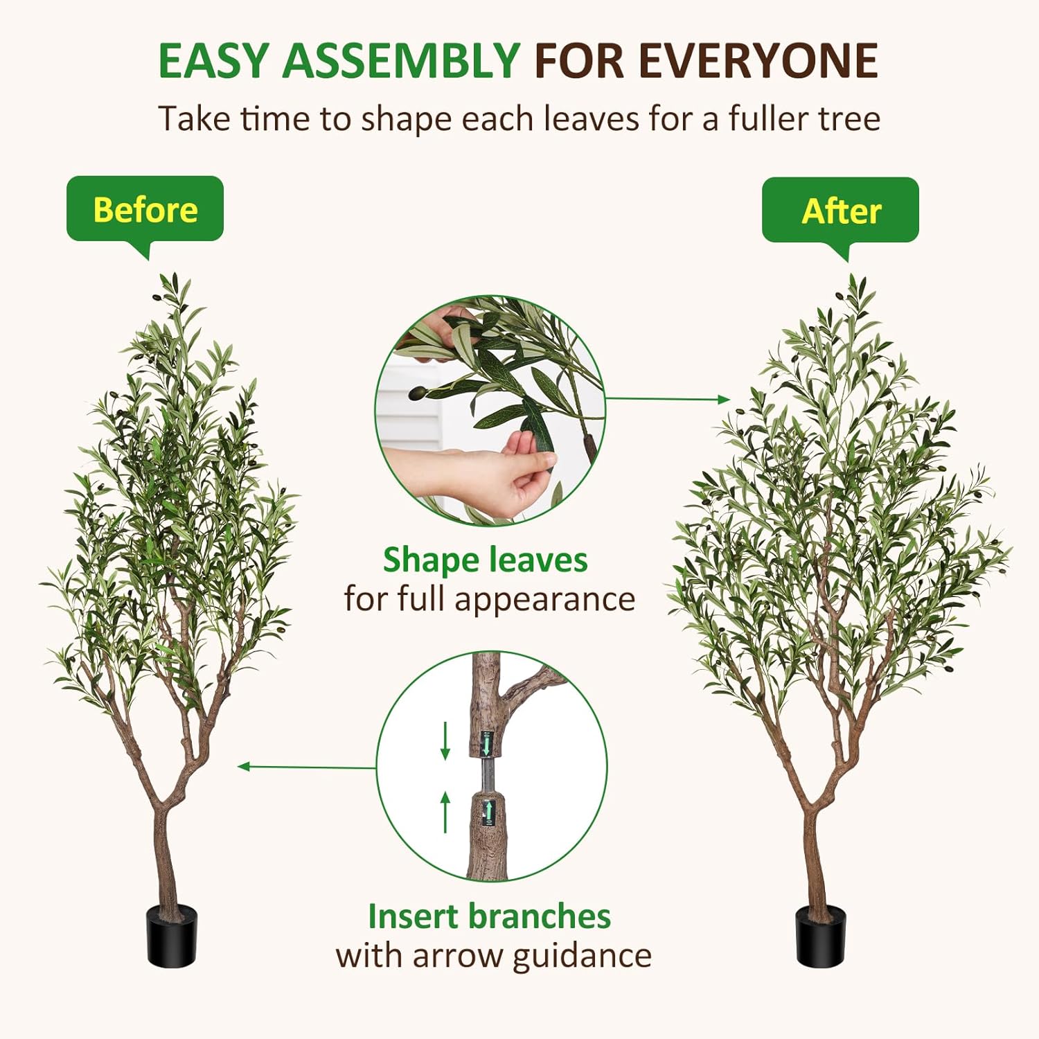 Suntee Olive Tree Artificial Indoor 6ft, Faux Olive Tree with Large Olive Branches and Realistic Fruits, Fake Floor Plant Artificial Plants Indoor for Home Office Living Room Decor