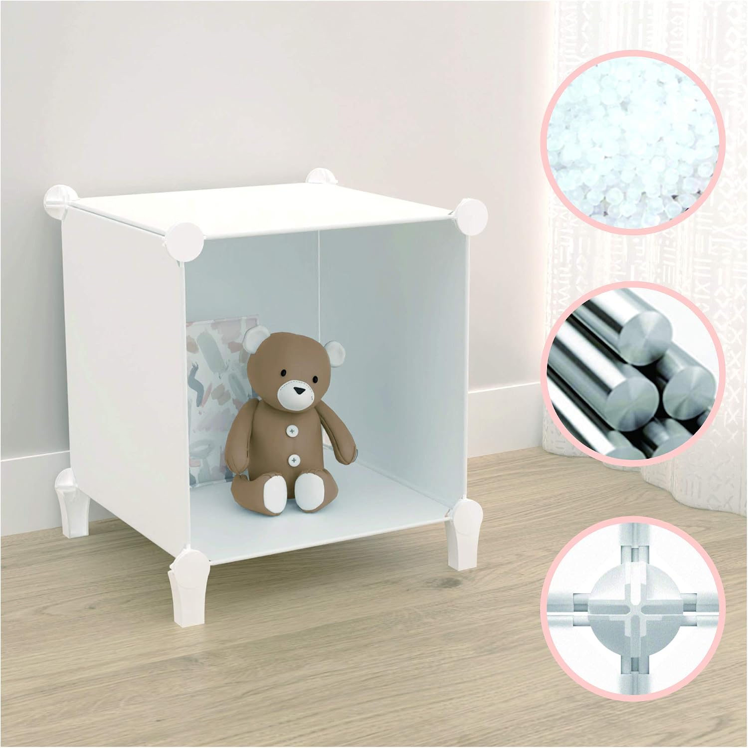 SIMPDIY Storage Modular Cubes 9 Cubes White (93x93x30cm) Plastic Portable Organizer Bookshelf Shelf Rack
