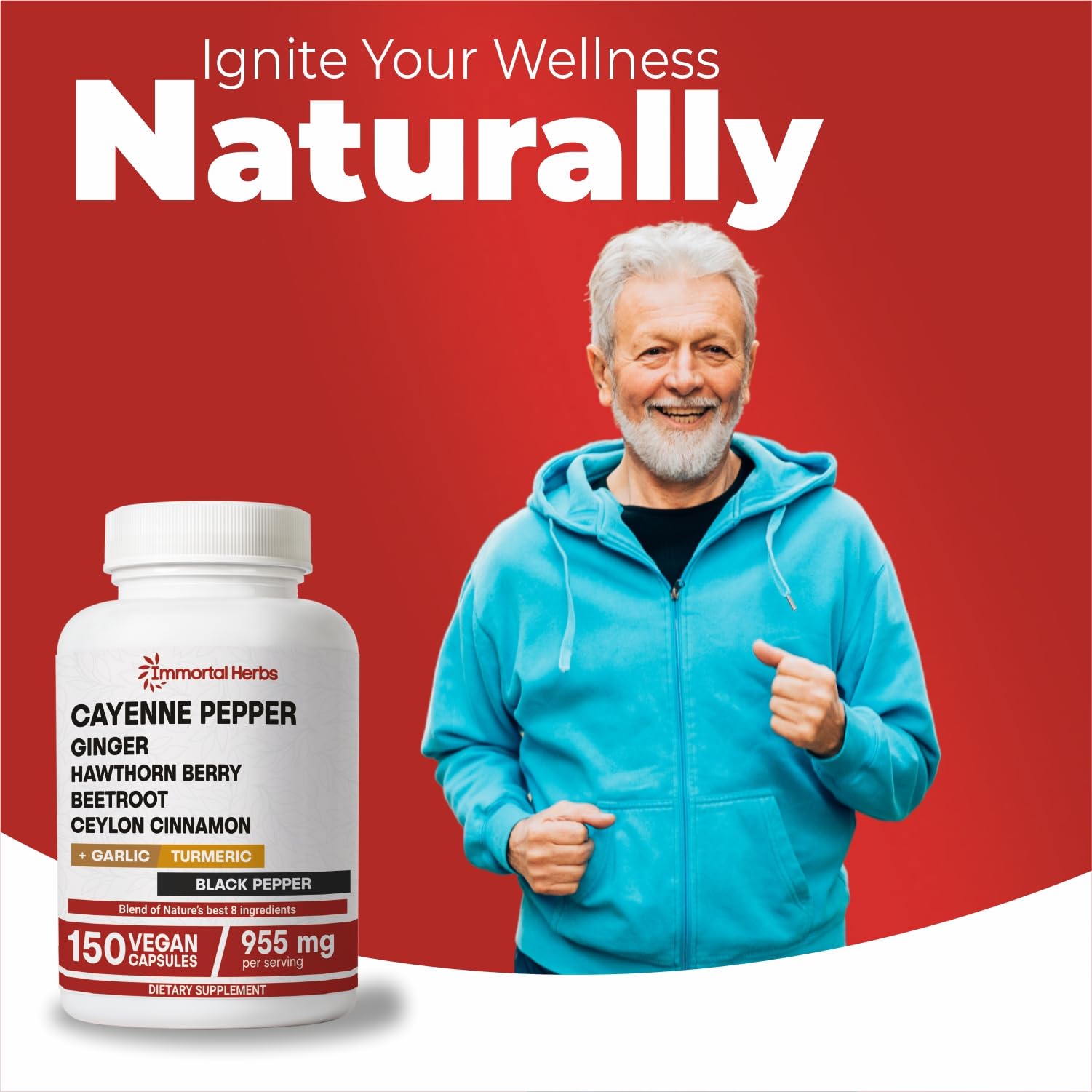 Cayenne Pepper Capsules w/Garlic, Ginger, Hawthorn, Turmeric, Cinnamon, Beet Root and Black Pepper Extract, 150 Cayenne Capsules, Non-GMO & Gluten Free Capsaicin Supplement — Amazon image 7