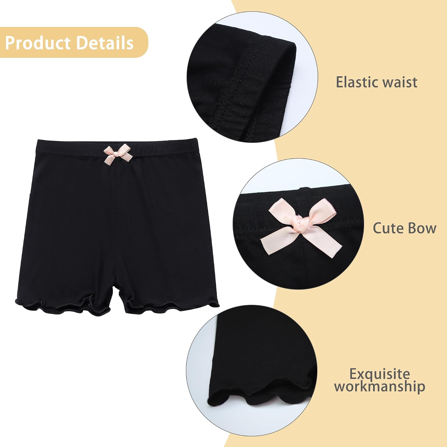 Girls Shorts,4 Pcs Toddler Dance Bike Play Shorts Under Dress Skirt Cartwheel Shorts