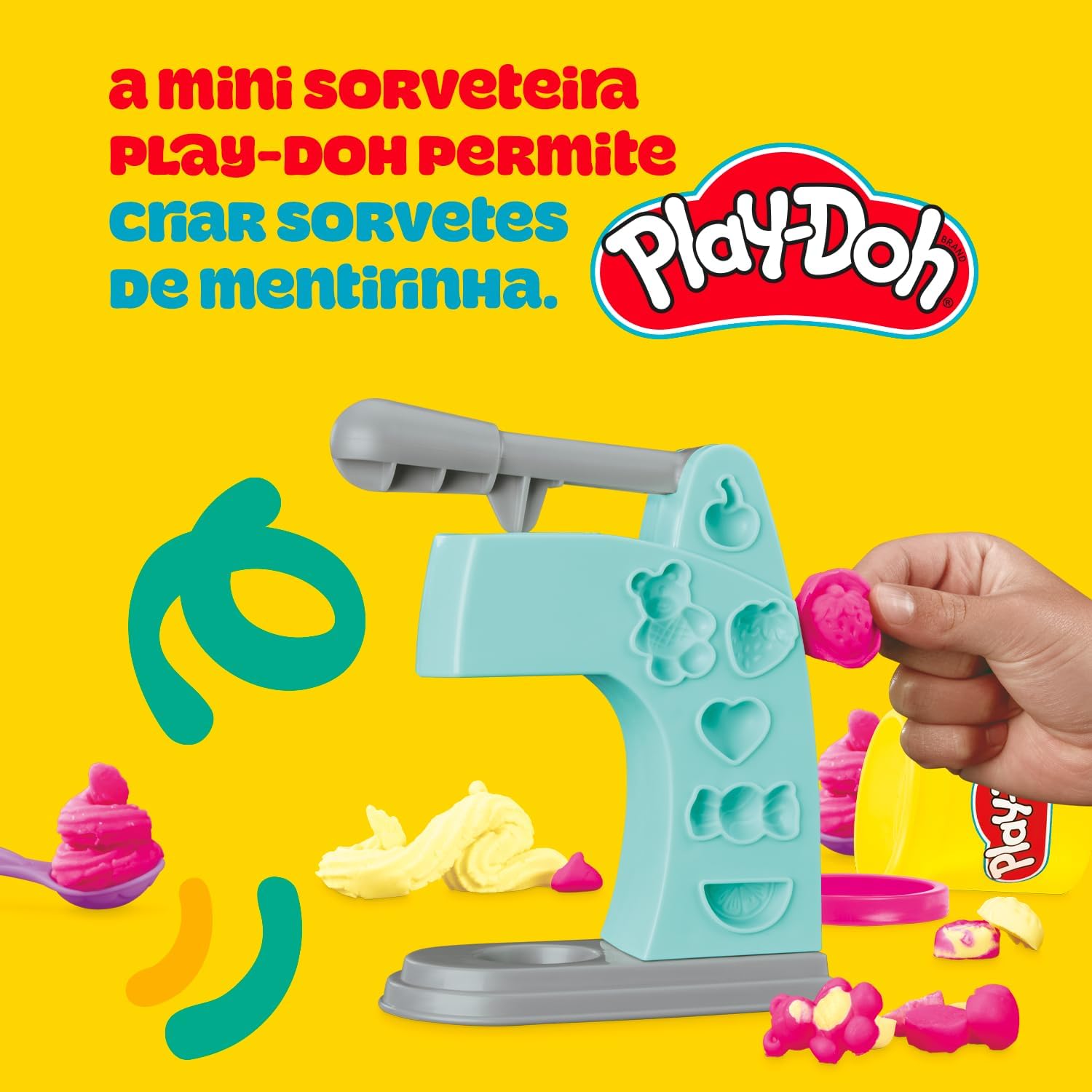 Play-Doh Massinha de Modelar Infantil, Mini Sorveteria Divertida, conjunto de massinha com acessórios e 2 potes de massinha colorida, para crianças a partir de 3 anos Play-Doh Massinha de Modelar Infantil, Mini Sorveteria Divertida, conjunto de massinha com acessórios e 2 potes de massinha colorida, para crianças a partir de 3 anos