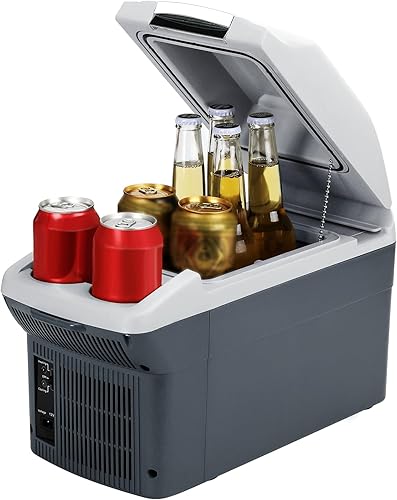 Refrigerador y calentador portátil para automóvil de 9 cuartos (9 litros), enfriador termoeléctrico de 12 V para automóviles, camiones, campamentos,