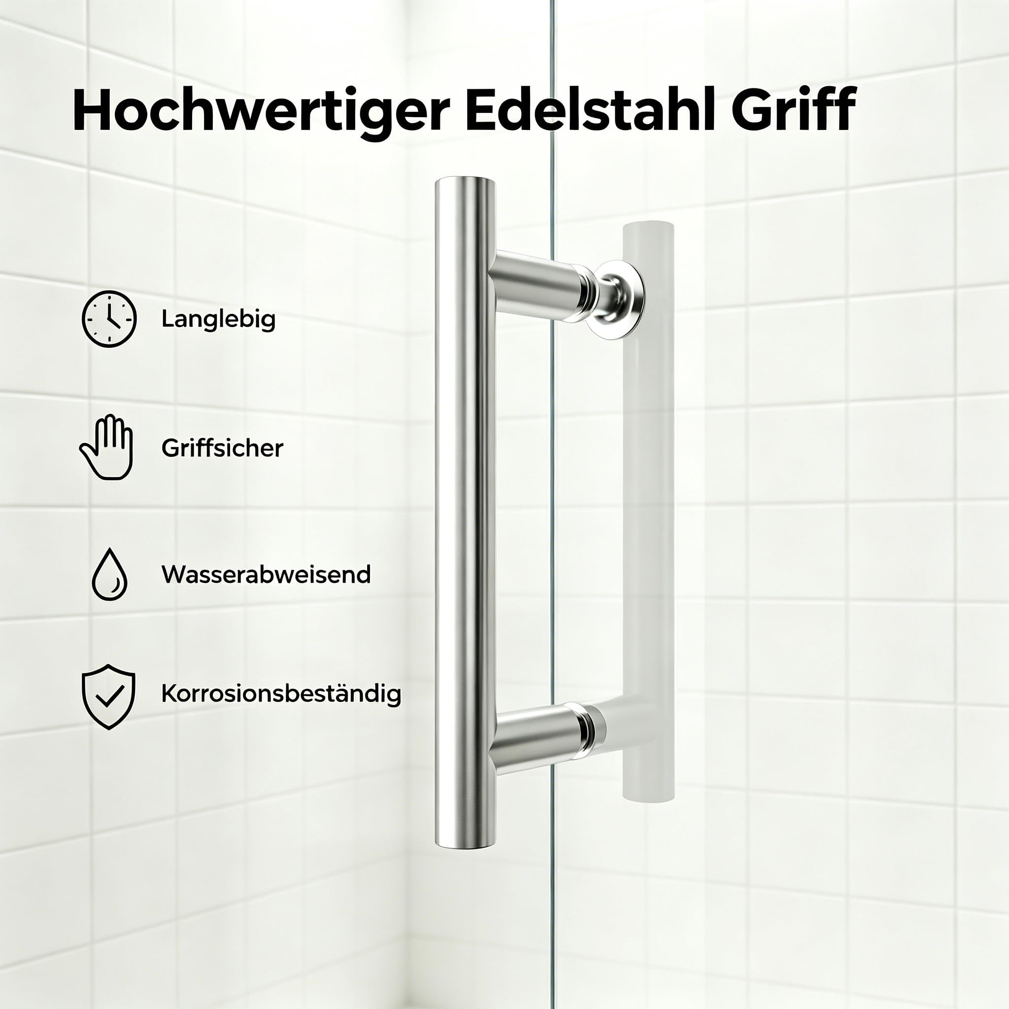 Nische Duschtür Faltbar 90 cm, Höhe: 195 cm, Verstellbereich 89–91 cm, Nischentür Dusche mit Falttür aus 6 mm ESG Nano-Glas, Duschabtrennung Faltbar, Rahmenlos Duschwand, ohne Duschtasse