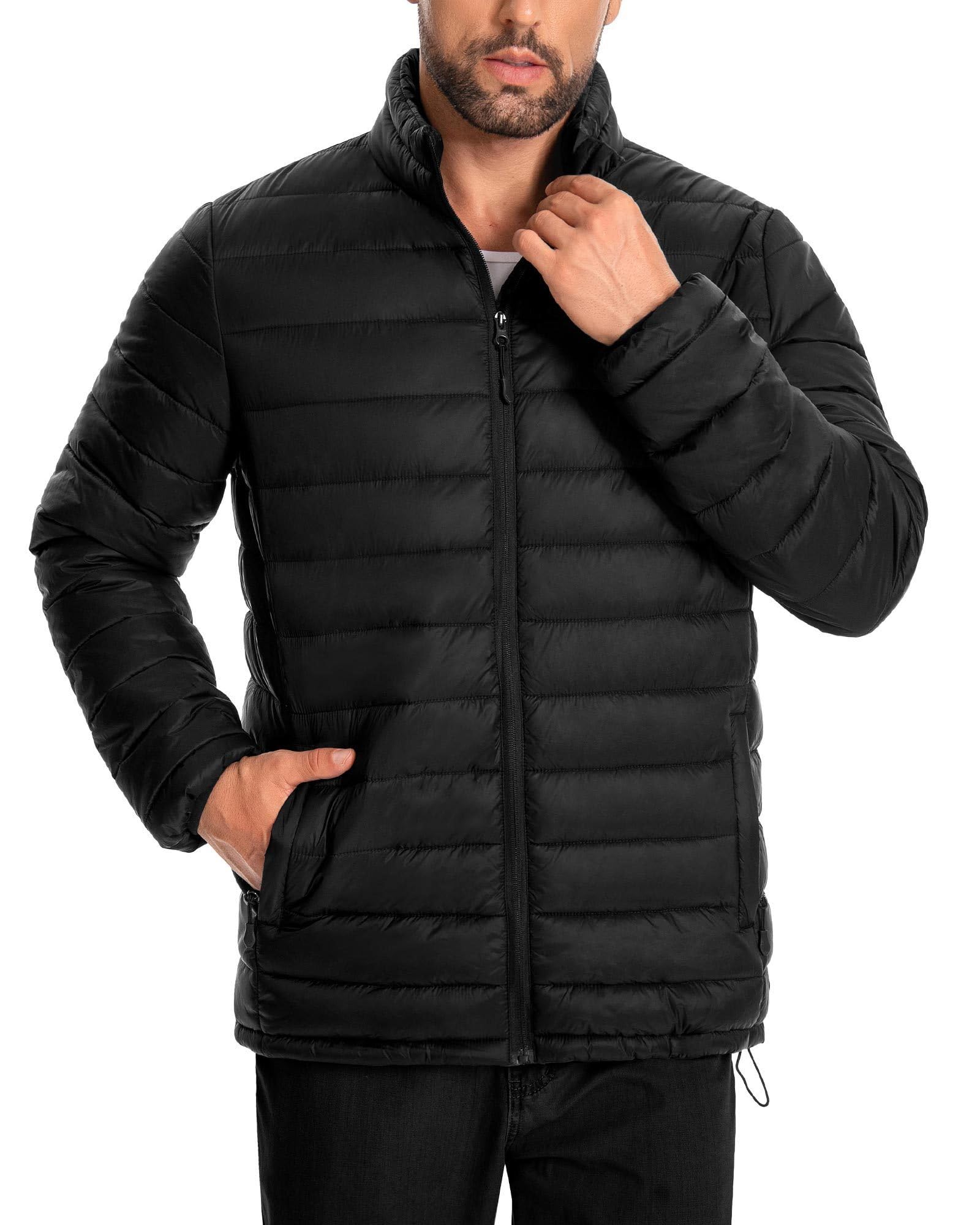 Piumino da uomo, leggero, caldo, invernale, antivento, isolato, con 3 tasche