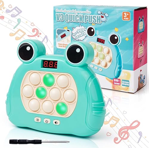 Juego de empuje rápido, juego de luz para reventar, juguetes sensoriales de consola de juegos de empuje rápido, máquina de juego de rompecabezas de