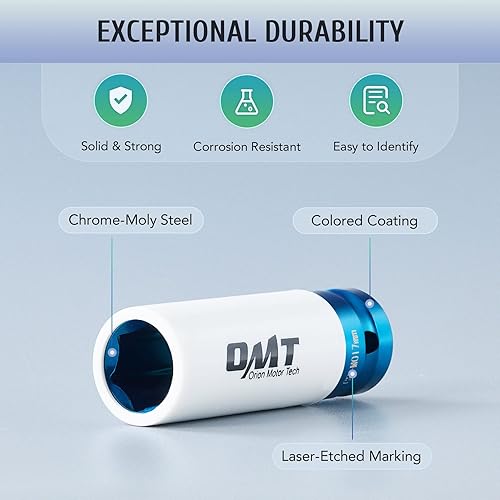 Miniatura 6 de Orion Motor Tech Juego de herramientas de llaves de impacto, 5 piezas de 15 17 19 21 0.866 in para transmisión de 12 pulgada, juego de llaves de