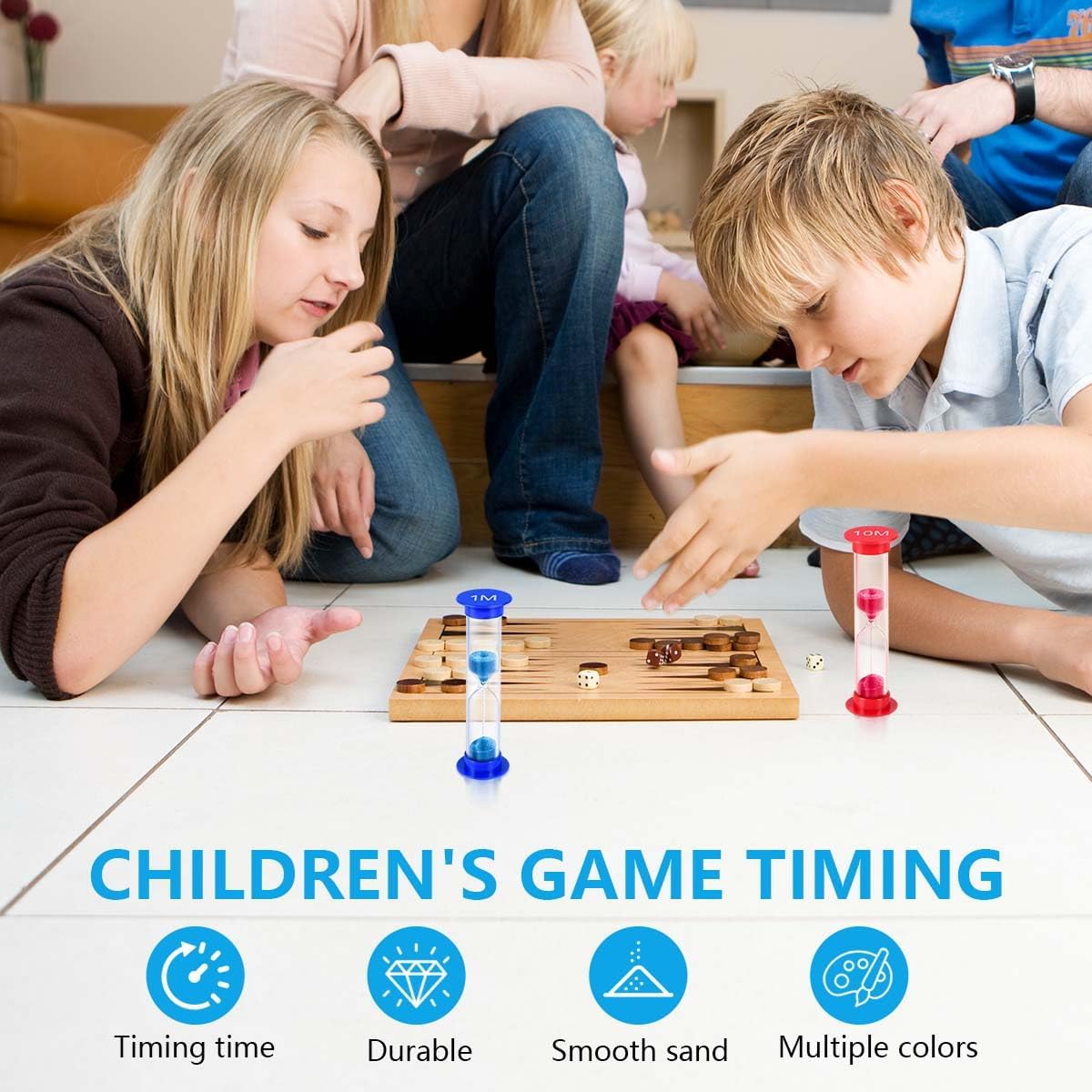 Sand Timer, KISEER 6 Pcs Colorful Hourglass Sandglass Sand Clock Timers Set 30sec / 1min / 2mins / 3mins / 5mins / 10mins for Brushing Children's Teeth, Cooking, Game, School, Office