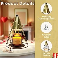 Vista 2 de Lámpara calentadora de velas con temporizador, regulable, regalo del día de San Valentín, calentador de velas de altura ajustable, lámpara de vela