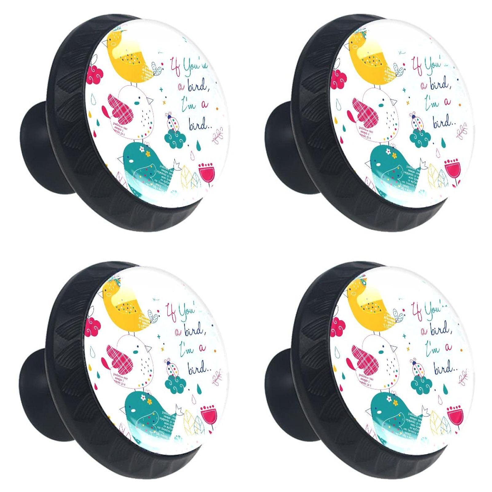 Boutons de porte oiseaux par 4 pour relooker facilement vos tiroirs et placards
