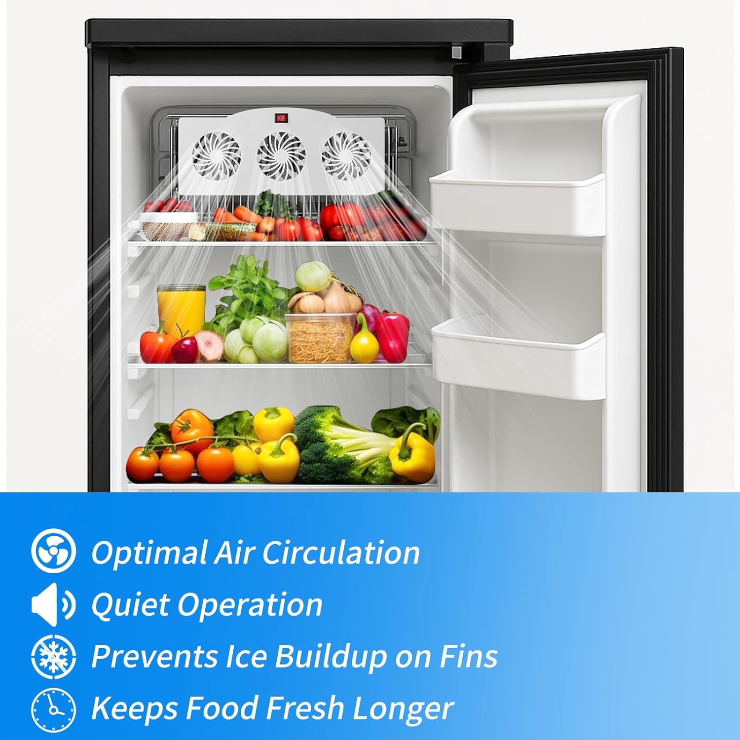 12V RV Refrigerator Fan, RV Fridge Fan for Efficient Air Circulation, Runs Quietly, Prevents Ice Buildup, Maintains Food Freshness