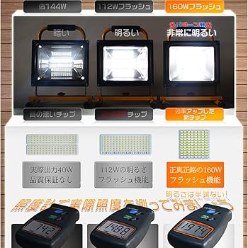 バッテリー内蔵式ポータブルLED作業灯 Amazon.co.jp: 【HIKARI独占販売】 LED投光器 led 作業灯 充電式
