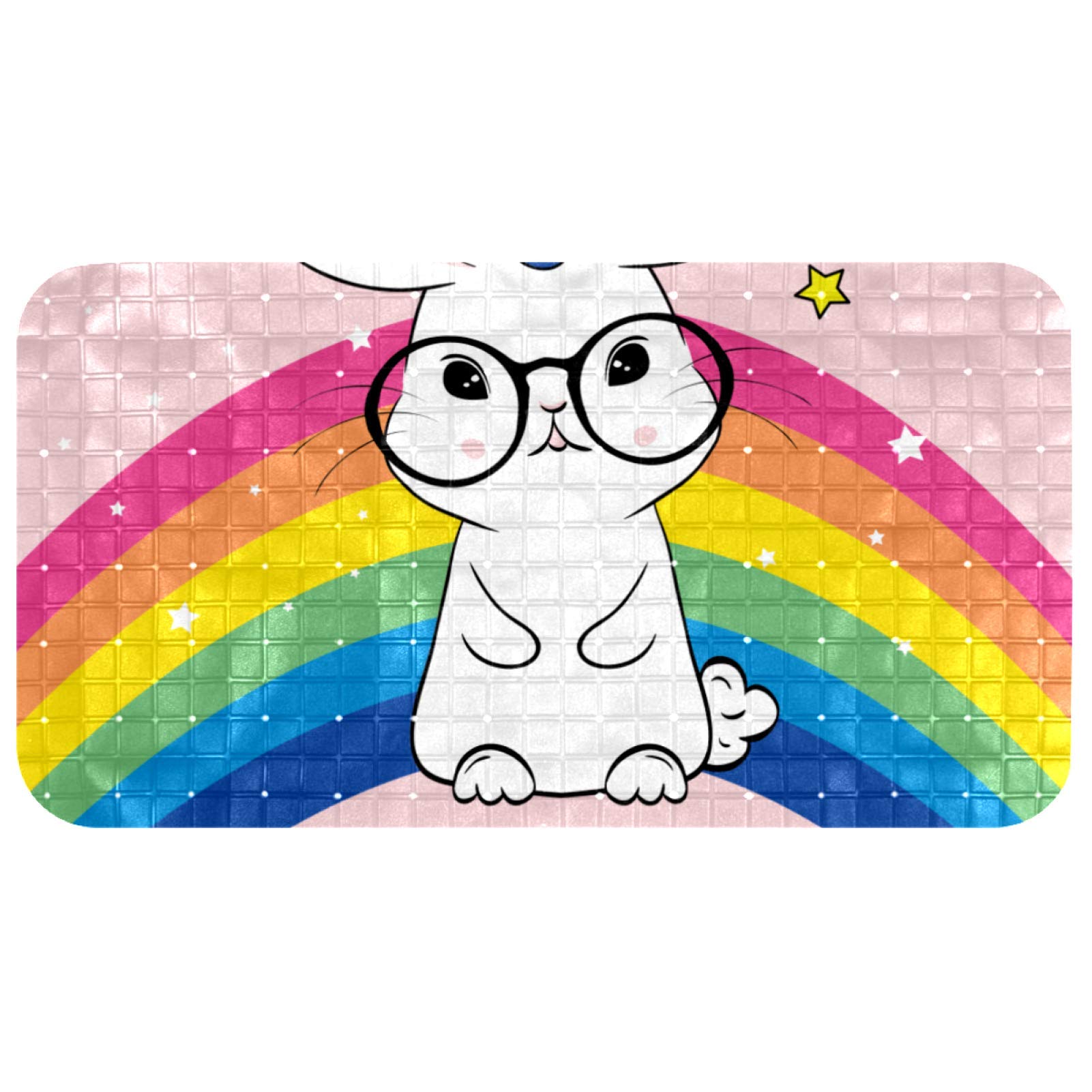 Tapis de bain antidérapant bébé anti-glisse long format licorne pour baignoire sécurisée