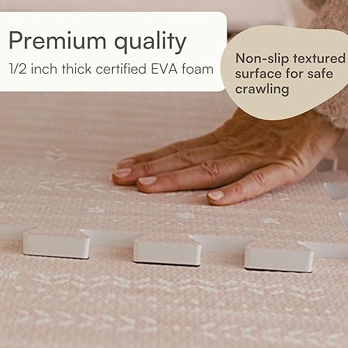 Miniatura 4 de Lillefolk Tapete de juego para bebé para el suelo, 6 x 8 pies, para anochecer, suave, no tóxico, azulejos de espuma EVA de alta calidad para el