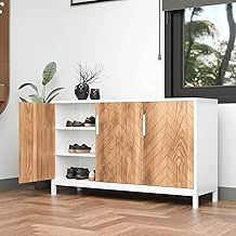 Klaxon Shoe Rack Wooden with Door | Shoe Racks Organizer for Entryway, Hallway & Bedroom (White Large)(with Installation)