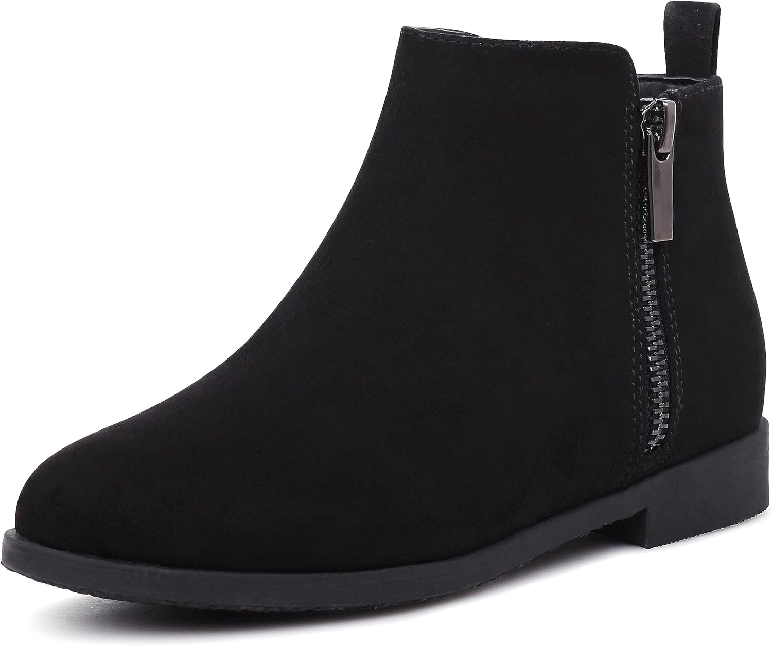 Harvest Land Girl Boots Kids Ankle Boots Warm Side Zipper Low Heel Short Booties Winter Anti-Slip Outdoor Shoes for Little Kids/Big Kids