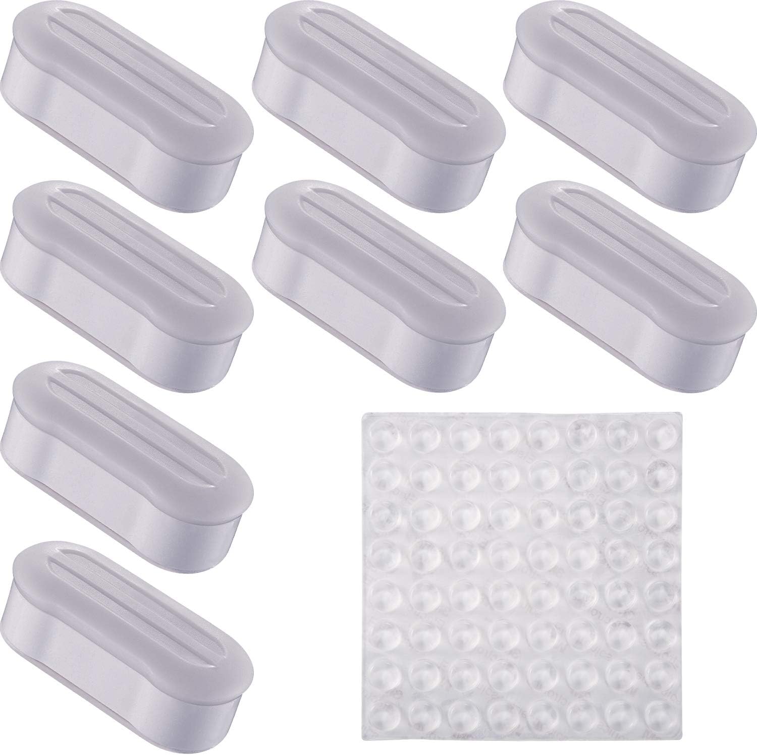 8 Pieces Toilet Seat Bumpers Toilet Bumper Kit and 64 Pieces Toilet Lid