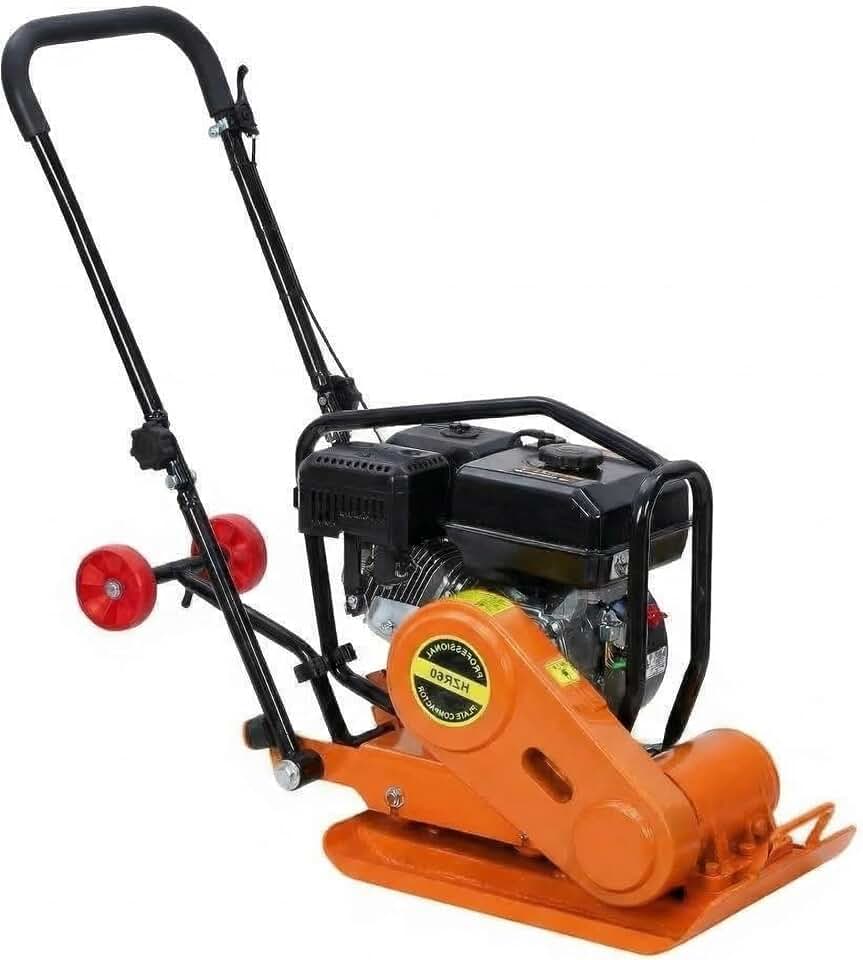 7HP Plate Compactor, 212cc Gas Engine 5,600 VPM, 4200 Lbs Force Vibratory Compaction Tamper with 22.1 x 15.9 Inch Plate for Walkways, Patios, Asphalts, Paver Landscaping (Orange)