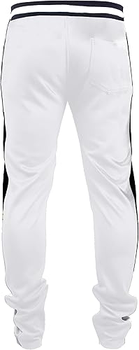 Vista 5 de SCREENSHOT - Pantalones de pista S41700 para hombre, ajuste premium, atlético, fitness, estilo de vida, parte inferior clásica