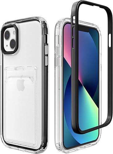ZCDAYE Funda para iPhone 13, iPhone 13 (6.1 pulgadas) con tarjetero y funda transparente de TPU suave a prueba de golpes para iPhone 13 (6.1
