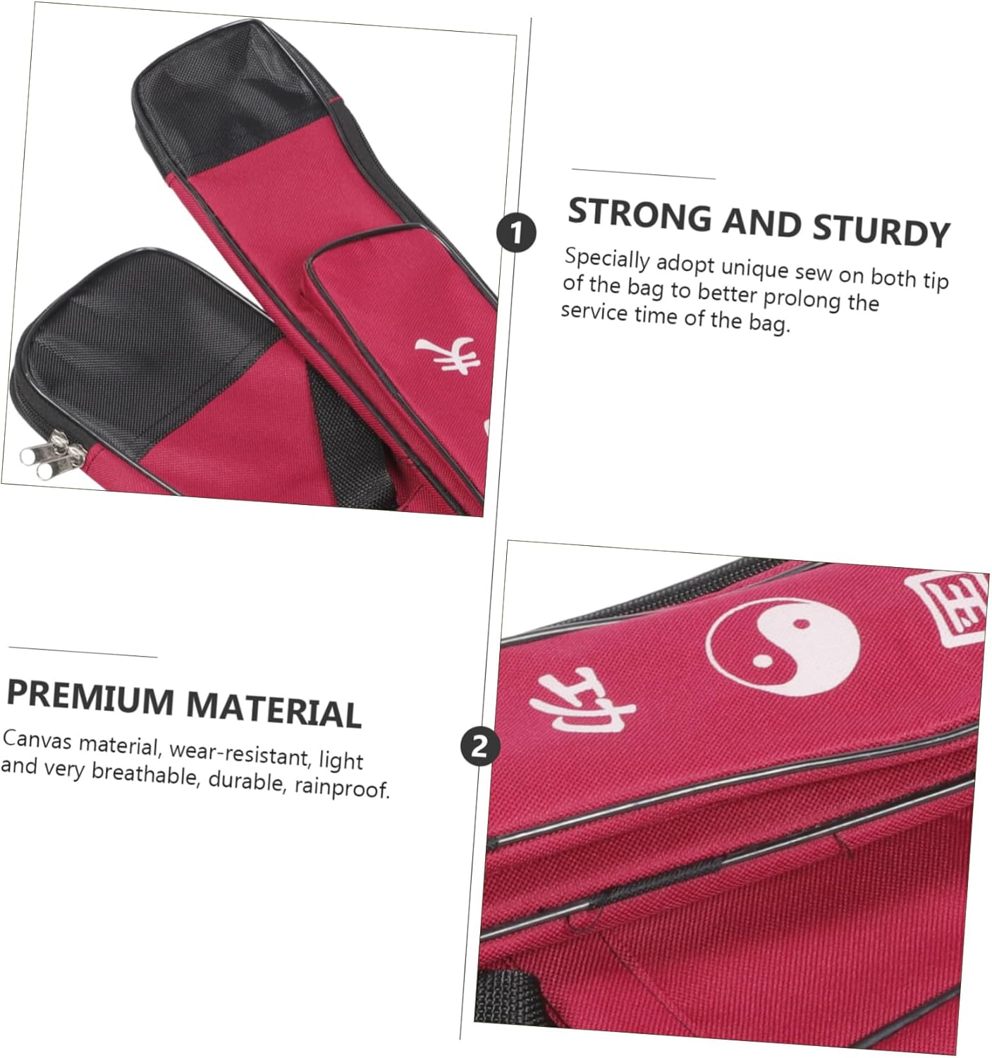 Durable Red Canvas Sword Storage Bag Martial Arts Sleeve for Taichi Swords Lightweight Portable Design for Easy Carrying and Protection