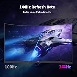 KTC Monitor curvo para jogos H27S5C de 27 polegadas, monitor 1440P QHD 144Hz 120Hz, painel 1500R HVA, HDR400, sincronização adaptativa, 400nits, HDMI 2.0 x2, DP 1.4, monitor VESA 100x100 PC — imagem 4