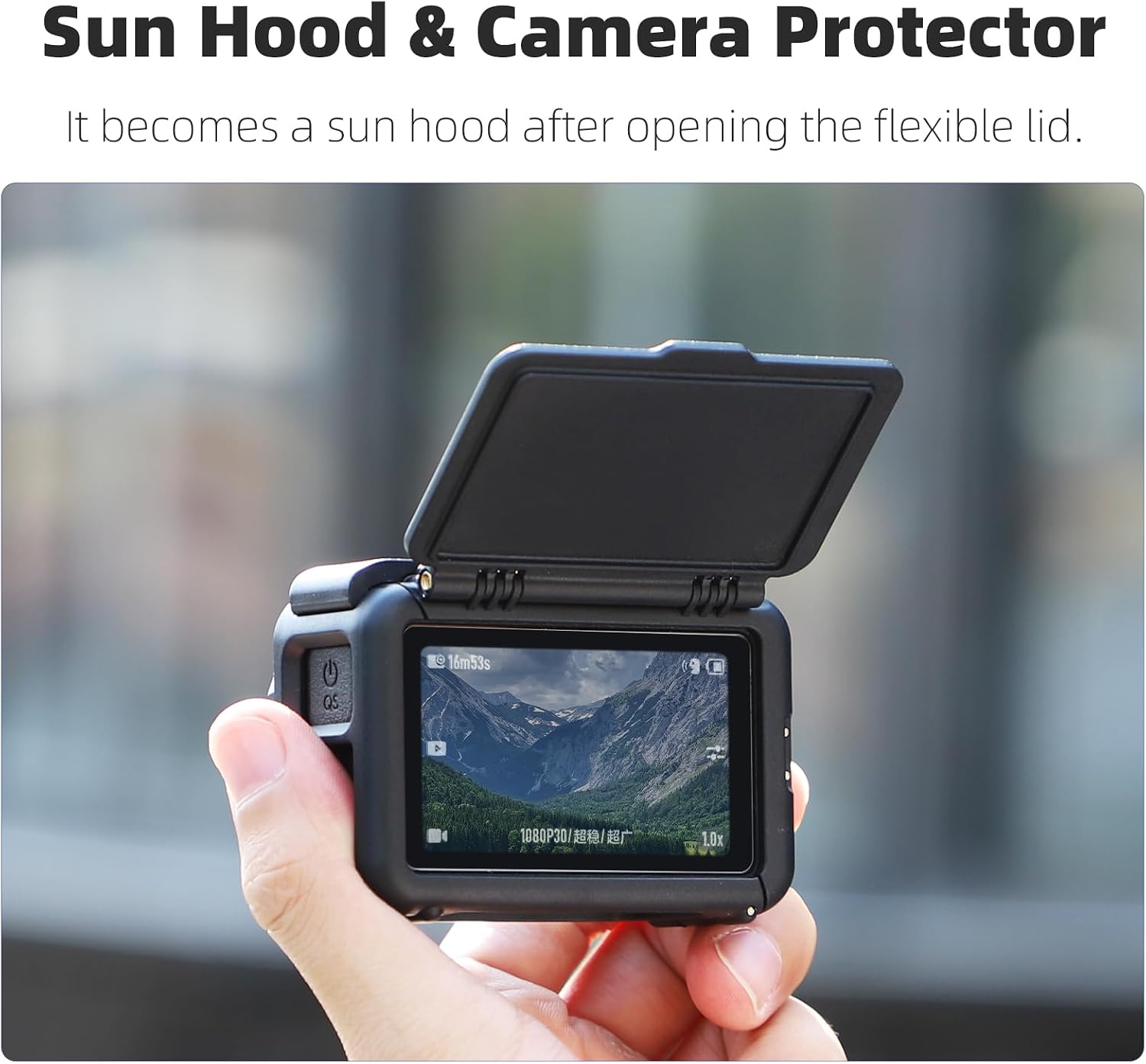 Action 5 Pro/4/3 Screen Hood Sunshade Cover Anti-Glare Housing Case with Sun Hood Compatible with DJI OSMO Action 5 Pro/4/3 for DJI Osmo Action Camera Accessories
