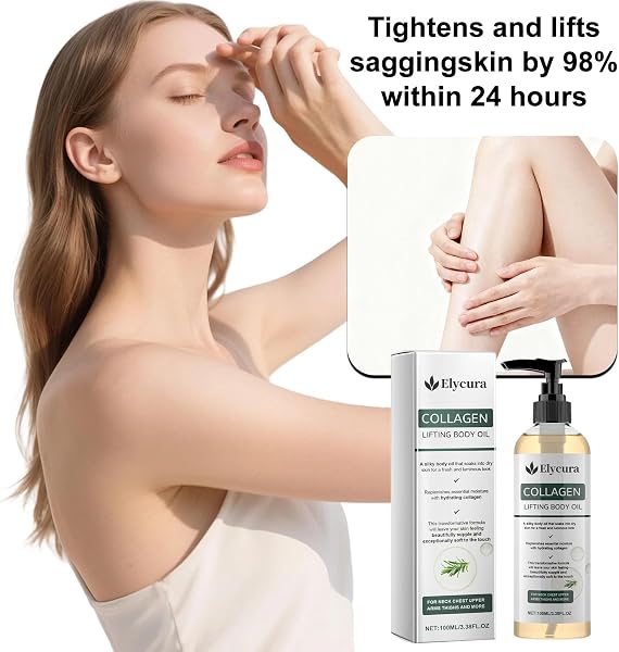 Elycura Collagen Oil, Elycura Olio Corpo, Olio per il Corpo Lifting al Collagene, Rassodamento Cutaneo per Cicatrici, Rughe e Smagliature, Ingredienti Naturali, Per Tutti i Tipi di Pelle 100ml (1 Pcs) - 3