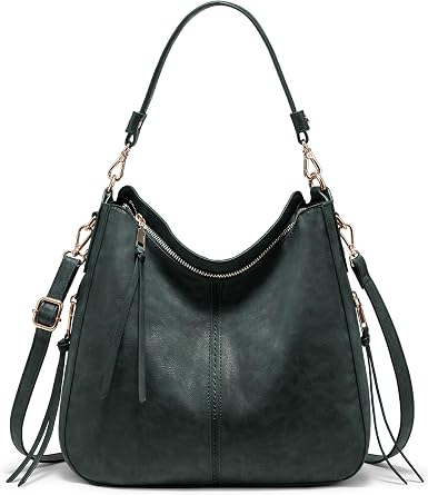 Realer Hobo Crossbody Bags for Women Designer Faux Leather Hobo Handbags Retro Large Size Shoulder Bag Bucket Purse