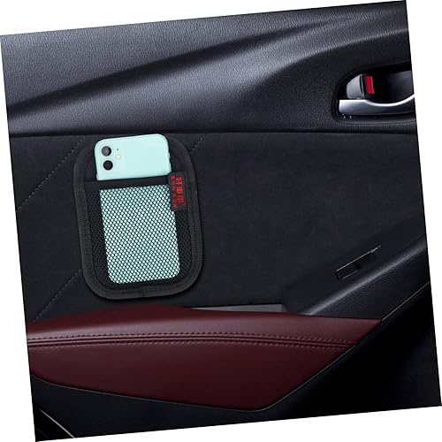 Miniatura 2 de Bolsa de red de piel sintética para automóvil, soporte para monedero, organizador de bolsillo, para teléfonos móviles, bolsillo de red de