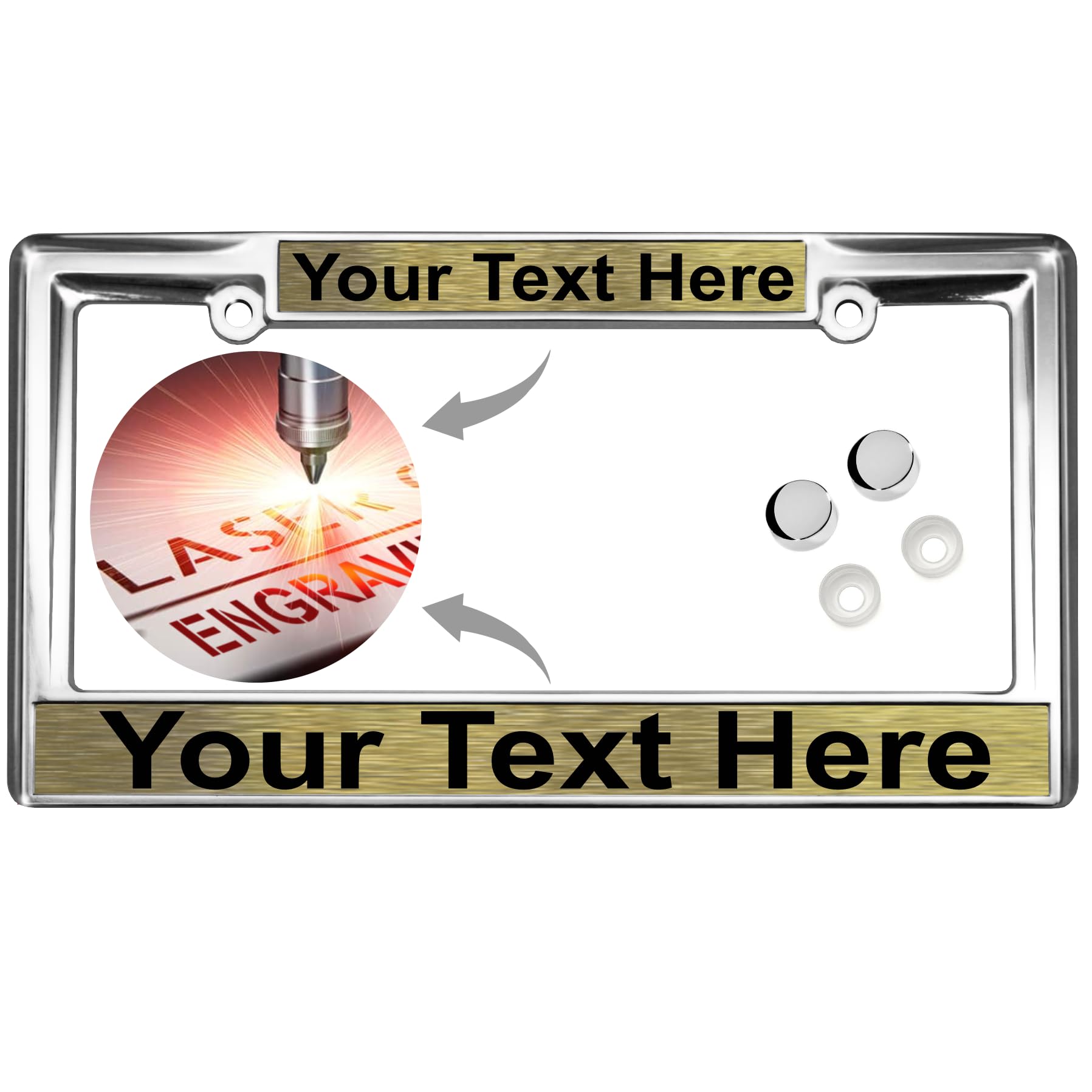 Custom Personalized Heavy Duty Chrome Metal Car License Plate Frame with Free c - Picture 77 of 132