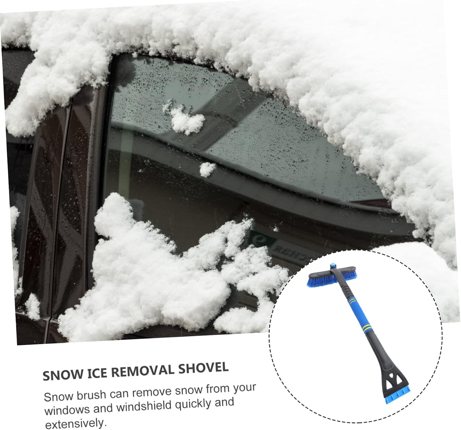 STOBAZA Adjustable Brush for Car Snow Shovel Multi-Function Ice Scraper Snow Scoop Removal Tool