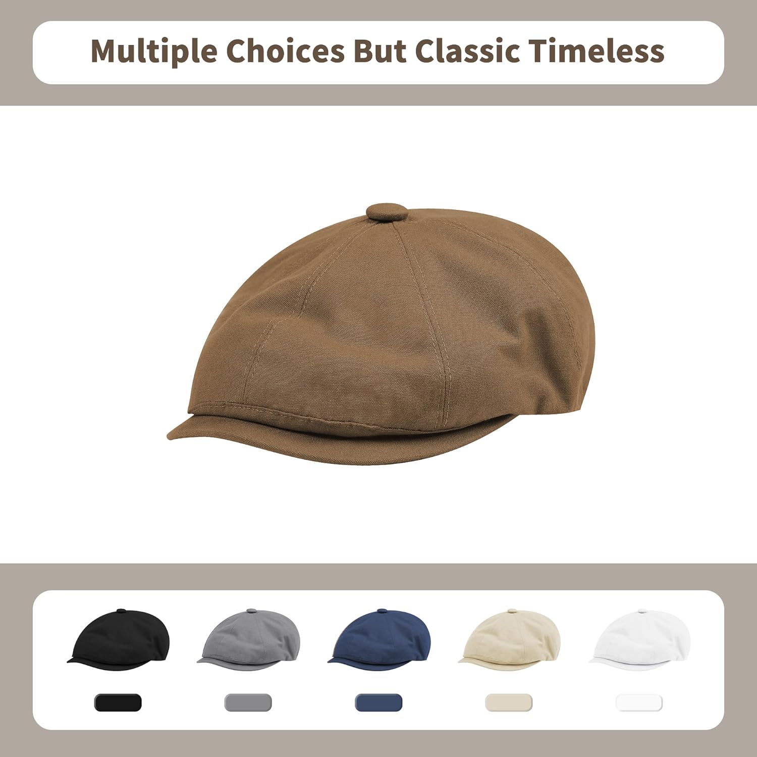 Men's Newsboy Caps Newsboy Hat for Men Gatsby Hat Cotton Vintage Cabbie Cap - Image 4