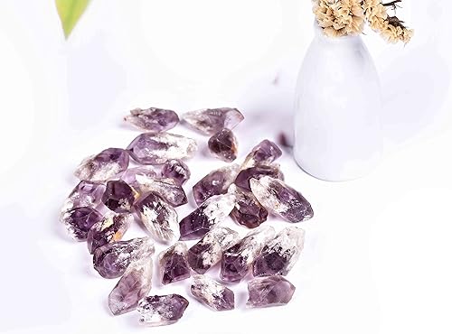Miniatura 6 de JIC Gem 24-30 cristales curativos de amatista a granel de 0.4 a 0.5 libras, piedras en bruto, punto de amatista a granel, chips de amatista a