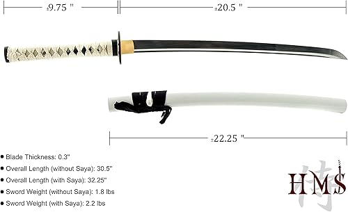 Miniatura 4 de Handmade Sword - Espada japonesa Wakizashi, práctica, forjada a mano, acero al carbono 104510601080, templado con calor, espiga completa, afilada,