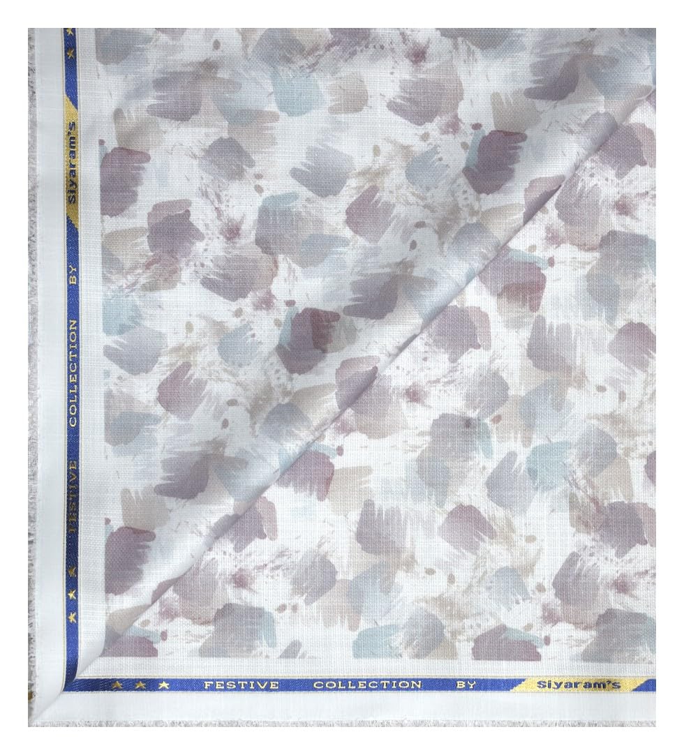 siyaram's festive collection printed pattern with hemp blended Multi color unstitched men's Kurta/sherwani/top fabric of 2 meters / VV2302-picture-3