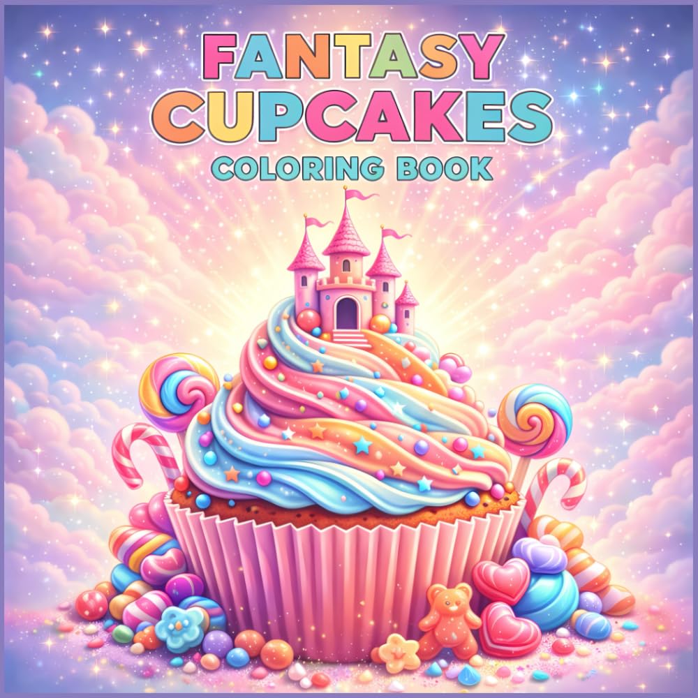 Fantasy Cupcakes Coloring Book: Fantasy Cupcakes Coloring Book 85 Magical Cupcake Coloring Pages for Kids & Adults