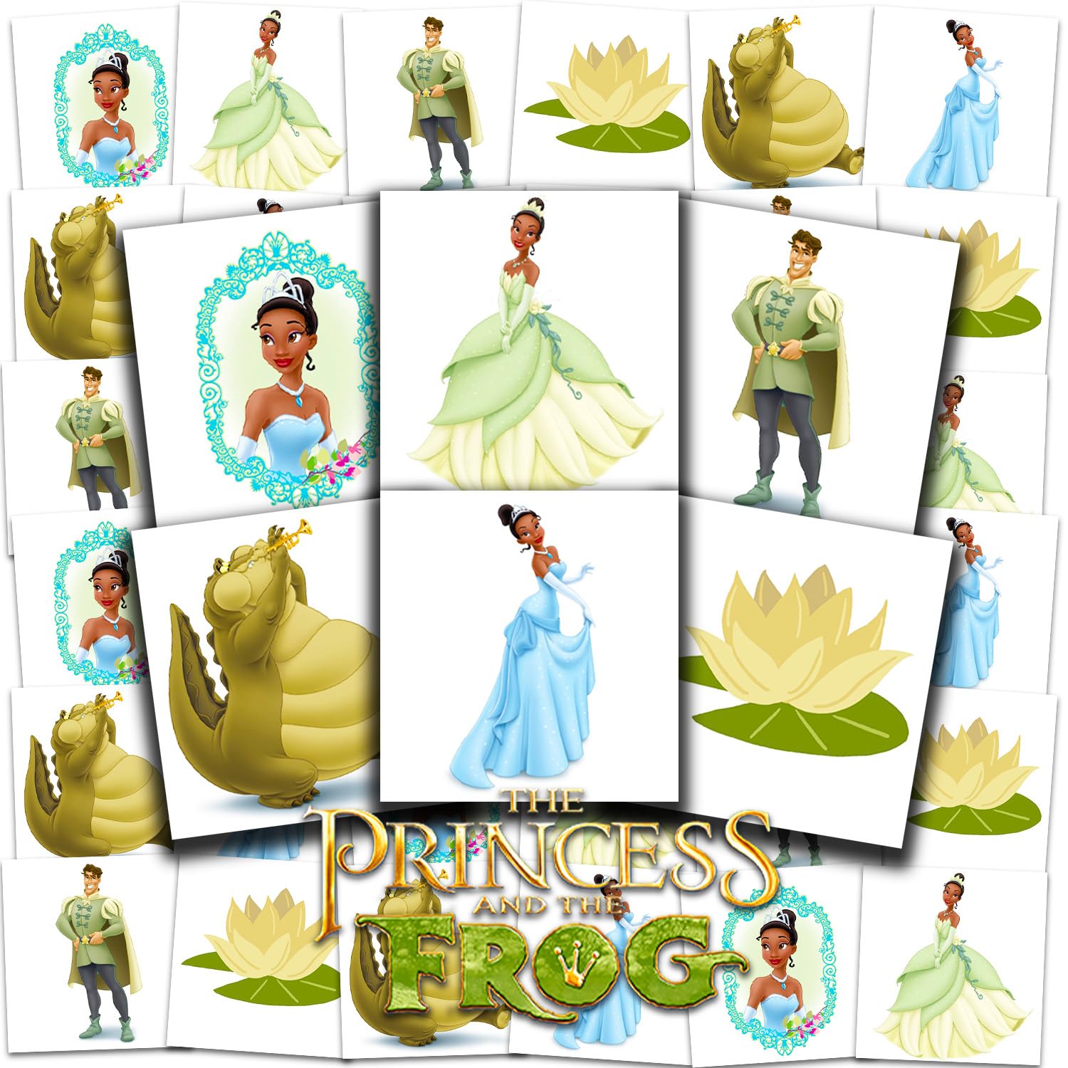 Princess and the Frog Tattoos Party Favors Bundle, 72 Pc Individual Tattoos
